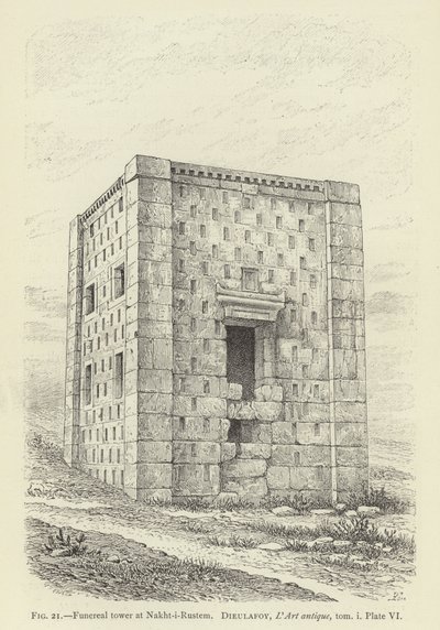 Begravelsestårn ved Nakht-i-Rustem af French School