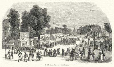 tivoli på Carre Marigny, Champs Elysees, Paris (gravering) af French School