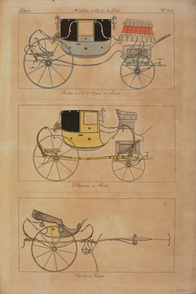 Møbler og smagsgenstande (farvet gravering) af French School