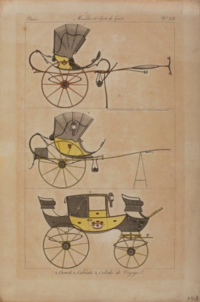 Møbler og smagsgenstande (farvet gravering) af French School