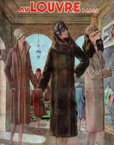 Furs rue de Rivoli, Paris. 1928 (gravering) af French School