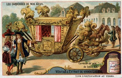 Galavogn af Ludvig XIV - Liebig-kromolitografi, begyndende XX. århundrede af French School