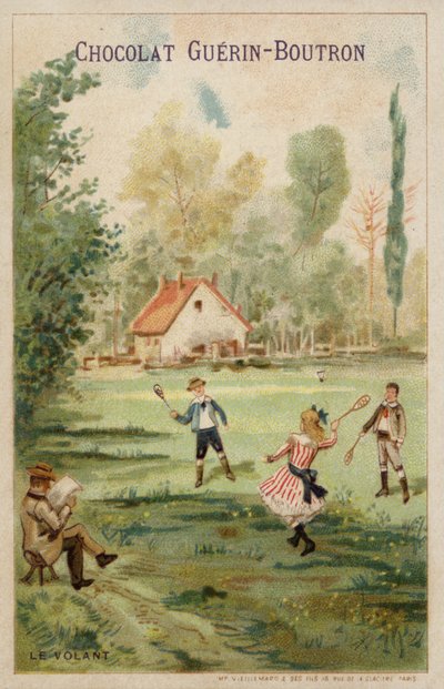 Spil badminton (chromolitho) af French School