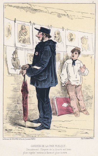 Guardian of the Public Peace (farvegravering) af French School