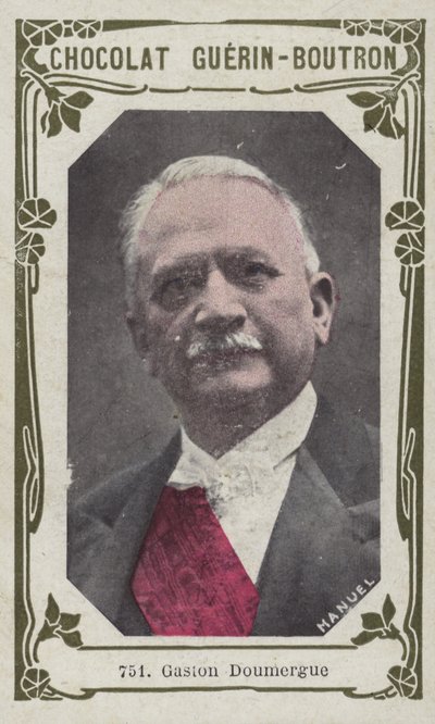 Gaston Doumergue (farvet foto) af French School