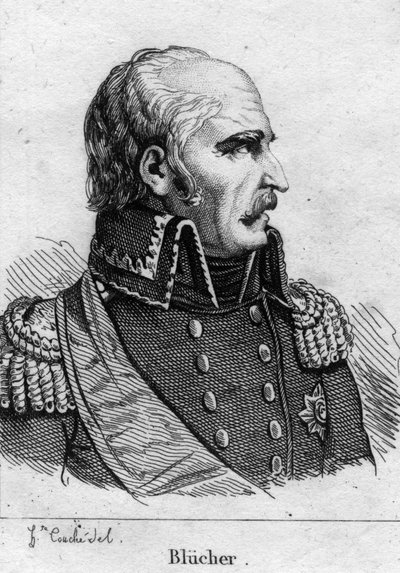 Gebhard Leberecht, Prins Blucher von Wahlstatt (1742-1819), preussisk marechal. Indgravering af det 19. århundrede. af French School