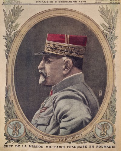 General Berthelot, chef for den franske militærmission i Rumænien, forsideillustration fra Le Petit Journal, supplement illustre, 3. december 1916 af French School