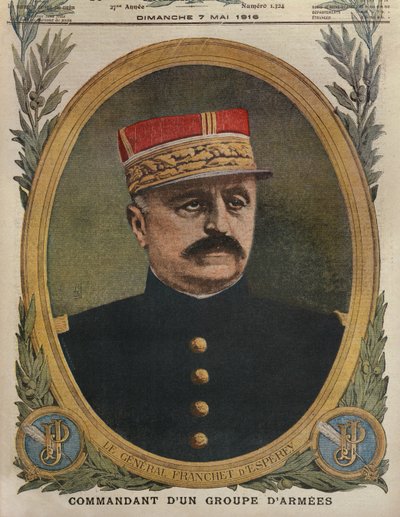 General Franchet dEsperey, chef for en hærgruppe, illustration på forsiden fra Le Petit Journal, supplement illustre, 7. maj 1916 af French School
