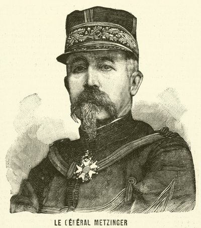 General Leon Frederic Hubert Metzinger, fransk soldat (gravering) af French School