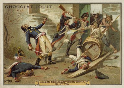 General Michel de Beaupuy såret ved Chateau-Gontier, Vendee-oprøret, den franske revolution, 26. oktober 1793 af French School