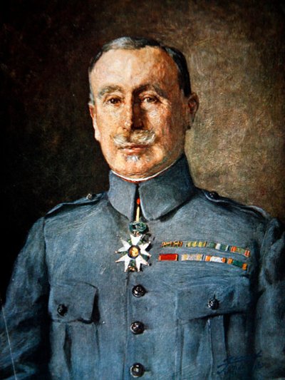 General Robert Nivelle (farve litho) af French School