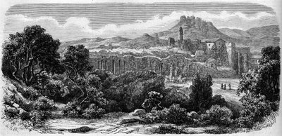 Gesamtansicht der Ruinen der Kartause von Laverne (12. Jahrhundert). Var (83) von French School