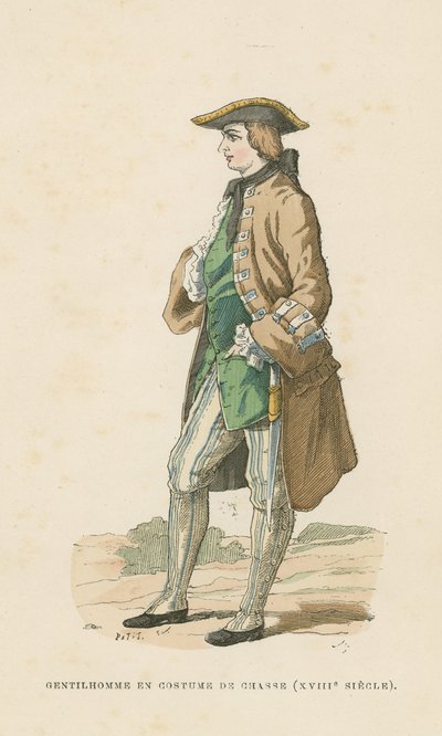 Gentleman in hunting dress, 18th Century  af French School