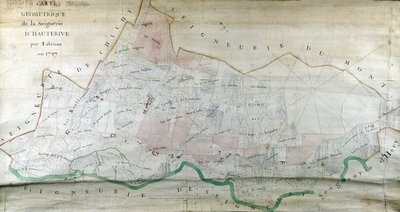 Geometrisk kort over Hauterives seigneury af Labrune i 1787. af French School
