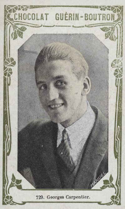 Georges Carpentier (farvet foto) af French School