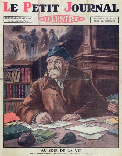 Georges Clemenceau (1841-1929) i alderdommen, forside af Le Petit Journal 10. november 1929 af French School