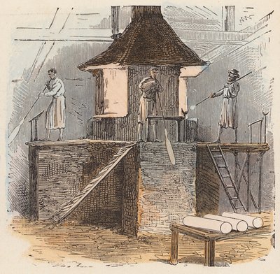 Glasfremstilling (farvet gravering) af French School