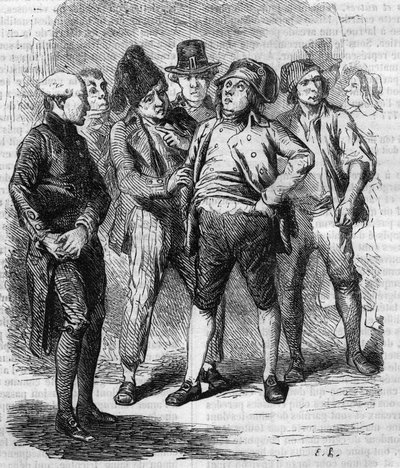 Goriot var præsident for hans sektion under revolutionen. Gravering midten af 1800-tallet. Illustration til "The Father Goriot" af Honore de Balzac (1799-1850). af French School