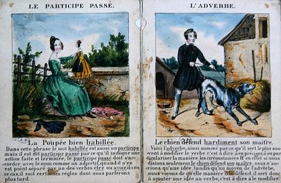Grammatikbog for børn. ca. 1850 (farve litho) af French School