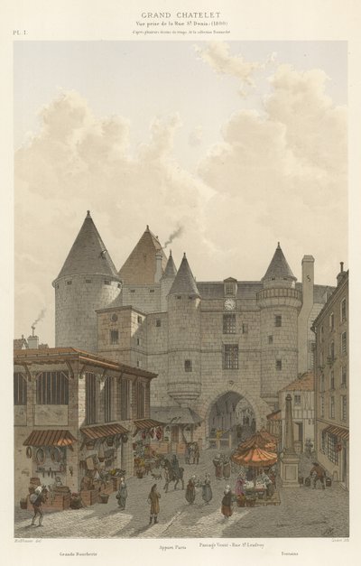 Grand Chatelet, Udsigt taget fra Rue St Denis, 1800 af French School