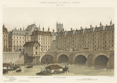 Grand Chatelet og Pont au Change, 1647-1788 af French School
