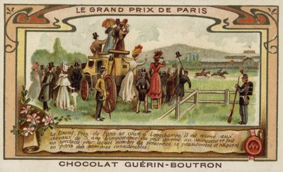 Paris Grand Prix hestevæddeløb, Longchamps (chromolitho) af French School