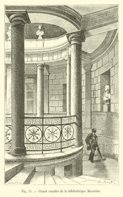 Stor trappe til Mazarine-biblioteket af French School