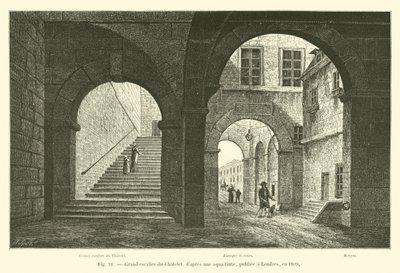 Store trappe af Chatelet, efter en akvatint, udgivet i London, i 1809 af French School