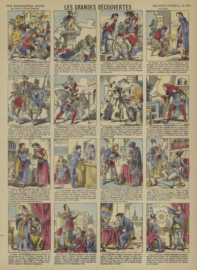 Store opdagelser (farve litho) af French School