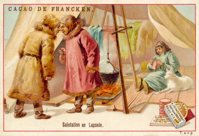 Hilsen i Lapland (chromolitho) af French School
