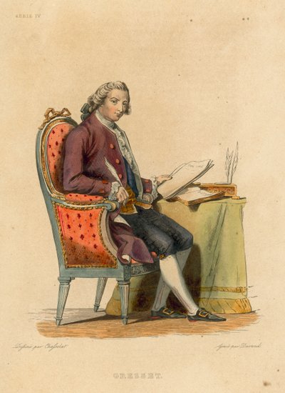Gresset (farvet gravering) af French School