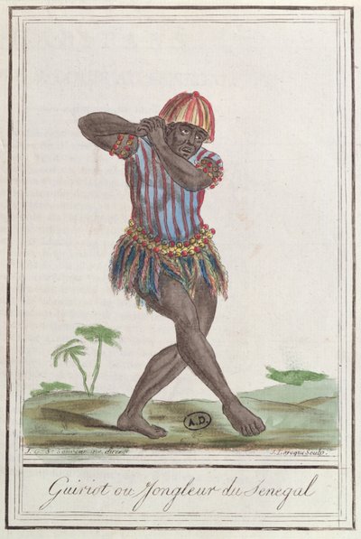 Griot eller Minstrel of Senegal, 1796 af French School