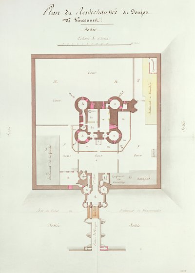 Stueplan over Keep at Vincennes af French School