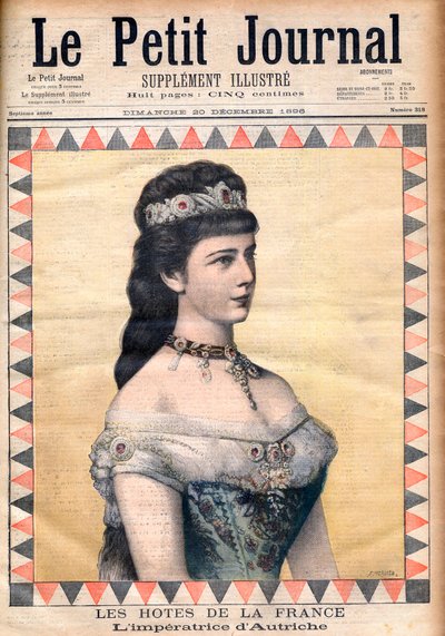 Gæster af Frankrig: Kejserinde Elisabeth (Sissi), konsort af Francis Joseph I af Østrig i "Le Petit Journal" 20. december 1896 (gravering) af French School