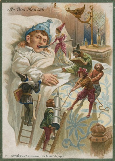 Gulliver syg i Lilliput af French School