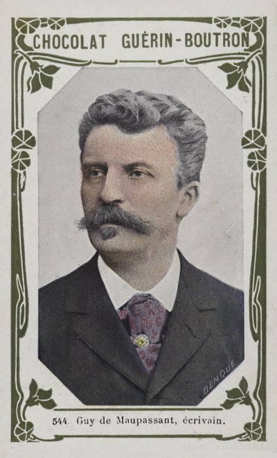 Guy de Maupassant, forfatter (farvet foto) af French School