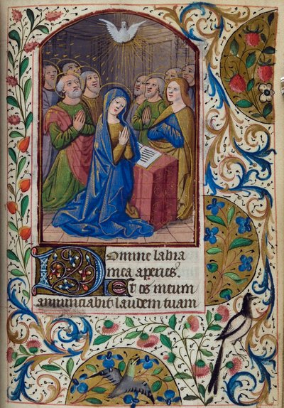H/L-3-3 fol. 104r Pinsedag, fra Timebog, Brug af Paris, midten af 1400-tallet af French School
