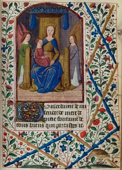 H/L-3-3 fol. 148r Virgin and Child, fra Book of Hours, Use of Paris, midten af 1400-tallet af French School