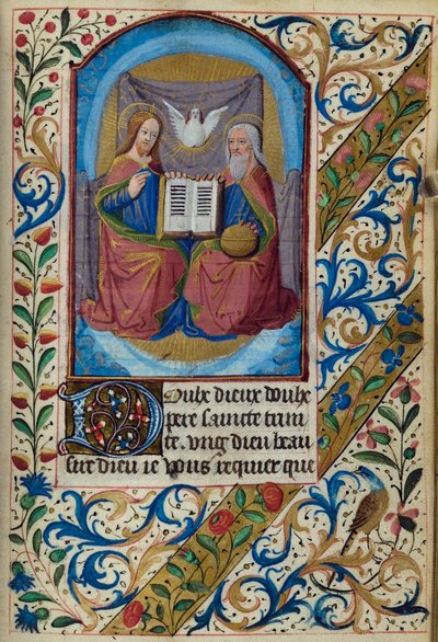 H/L-3-3 fol. 153r Holy Trinity, fra Book of Hours, Use of Paris, midten af 1400-tallet af French School
