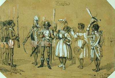 Haiti, ca.1840 (blyant og akvarel på papir) af French School