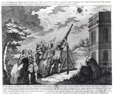 Halleys komet observeret i 1759 af Cassini III (1714-84) af French School
