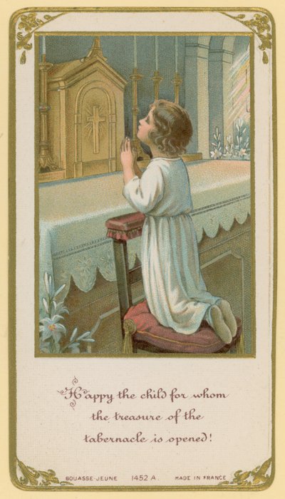 Glücklich das Kind, dem der Schatz des Tabernakels geöffnet wird! von French School