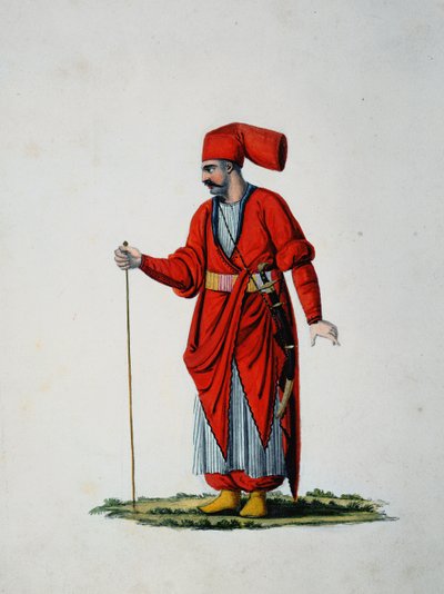 Hasseki Baltaci Valet del Sultani, sandsynligvis af Cousinery, osmannisk periode, tredje kvartal af det 18. århundrede (wc på papir) af French School
