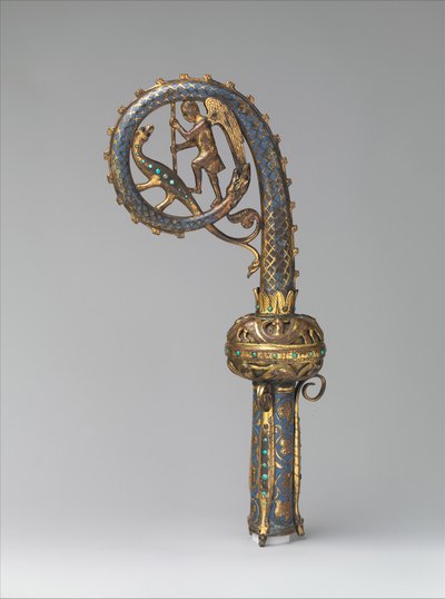 Leder af en Crozier med Saint Michael Slaying the Dragon af French School
