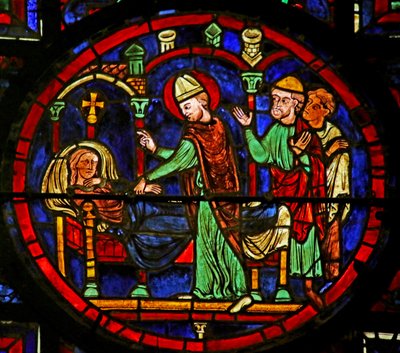 Healing Tetradius, scene fra St. Martins liv, Chartres-katedralen af French School