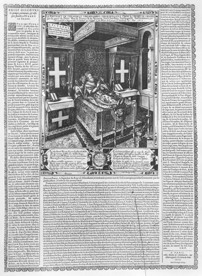 Heinrich IV. (1553-1610) auf seinem Sterbebett, 1610 von French School