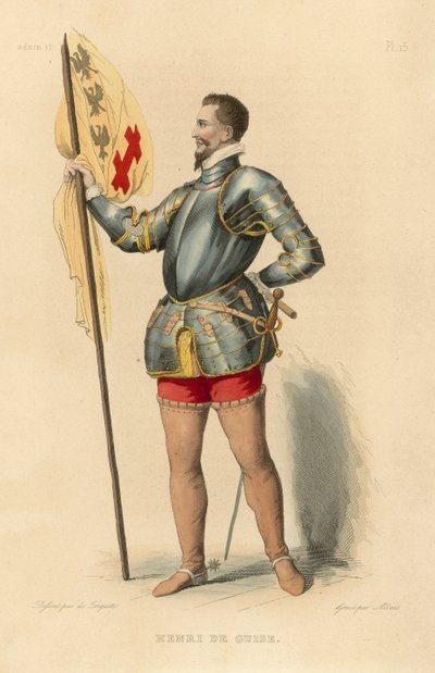 Henri de Guise (farvet gravering) af French School