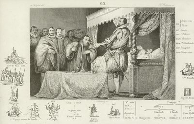 Henry III of France on his deathbed, 1589  af French School
