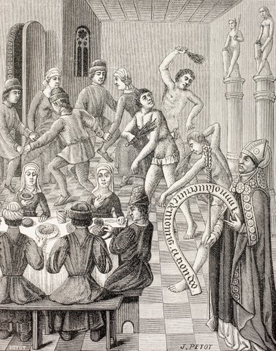 Flagellanternes kætteri, ca. 1880 (litografi) af French School