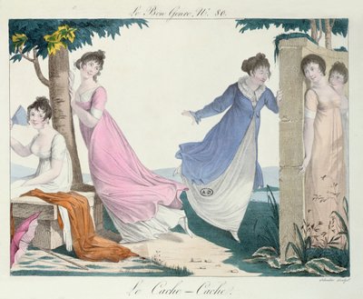 Hide-and-Seek, illustration fra Le Bon Genre, begyndelsen af det nittende århundrede af French School